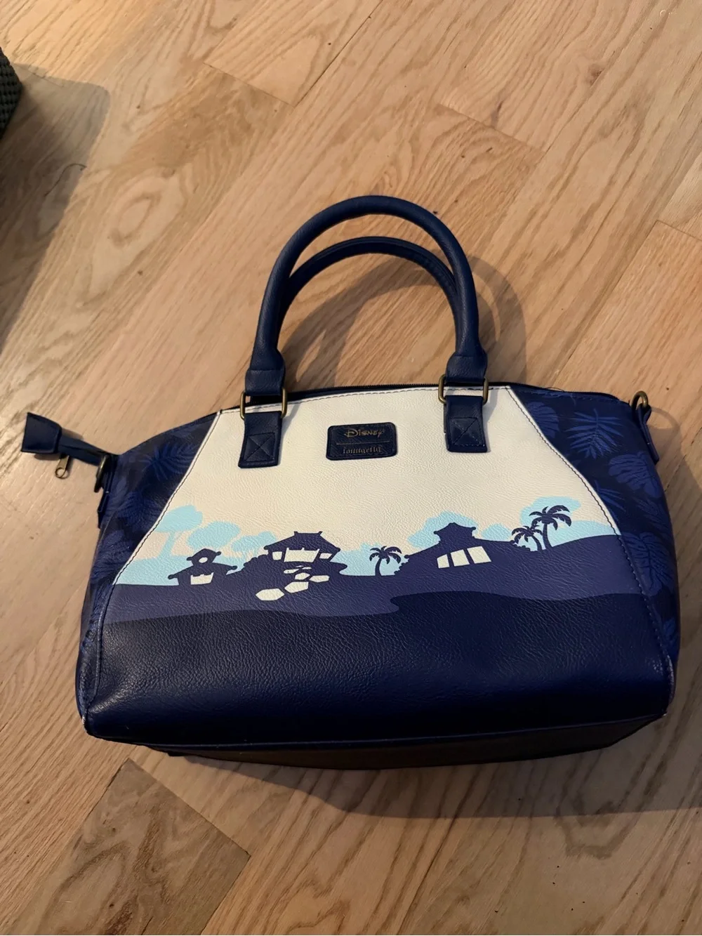 Loungefly Stitch and Scrump- Convertible Navy / White Purse with Crossbody Strap